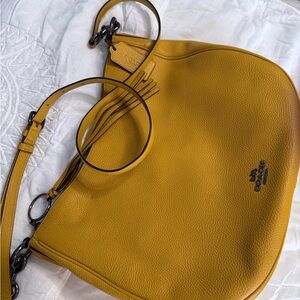 Coach Mustard Leather Hobo Bag